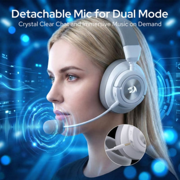 Redragon H889 Wireless Gaming Headset 4-in-1 (WHITE) Casques Redragon, Ultra Pc Gamer Maroc