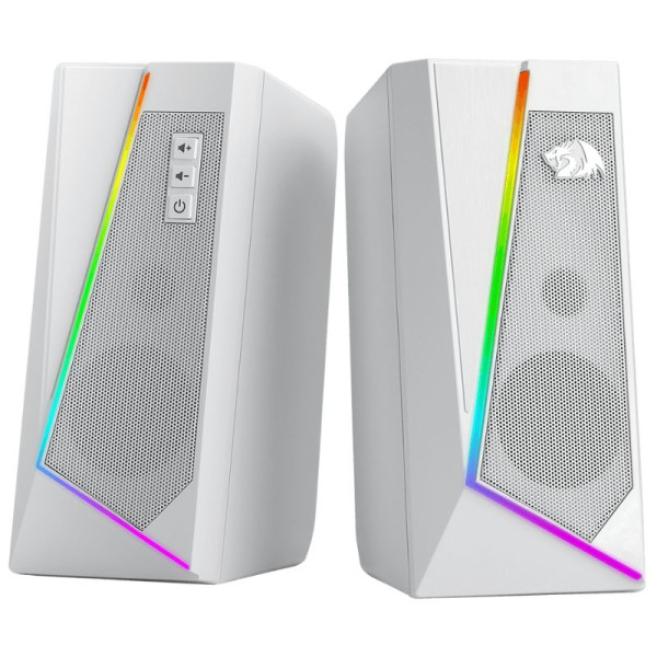 Redragon GS520 Anvil RGB Desktop Speakers 2.0 (WHITE) Enceinte PC Redragon, Ultra Pc Gamer Maroc