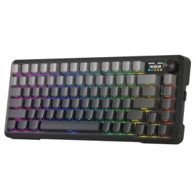 Redragon Behemoth K724 SP Tri-Mode Pro LCD Wireless Mechanical Keyboard (Gardient Gray) Claviers Redragon, Ultra Pc Gamer Maroc
