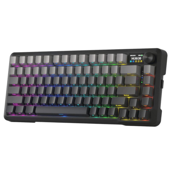 Redragon Behemoth K724 SP Tri-Mode Pro LCD Wireless Mechanical Keyboard (Gardient Gray) Claviers Redragon, Ultra Pc Gamer Maroc