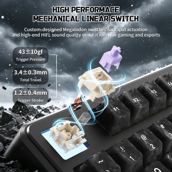 ATTACK SHARK X87 Ultra Shark Switches (Forged Carbon) Claviers ATTACK SHARK, Ultra Pc Gamer Maroc