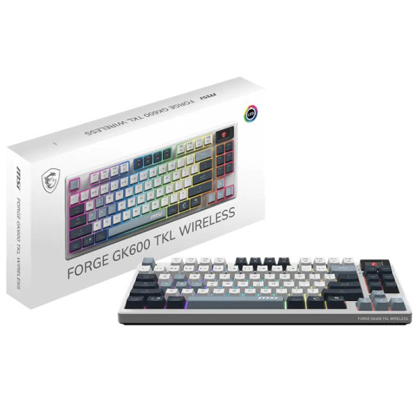 MSI FORGE GK600 TKL Wireless SKY (FR - Azerty) Claviers MSI, Ultra Pc Gamer Maroc
