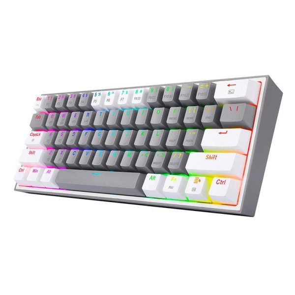 Redragon K616 Fizz PRO 60% Wireless RGB Red Switches (White/Gray) Claviers Redragon, Ultra Pc Gamer Maroc