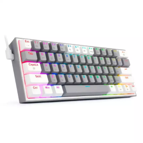 Redragon K616 Fizz PRO 60% Wireless RGB Red Switches (White/Gray) Claviers Redragon, Ultra Pc Gamer Maroc