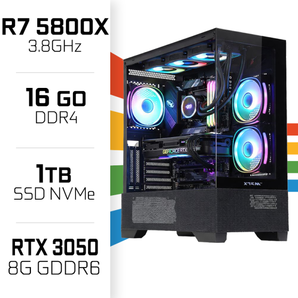 PC Gamer UltraPC Ryzen 7 5800X/1TB SSD/16GB/RTX3050 8GB AMD Ryzen 7 UltraPC, Ultra Pc Gamer Maroc