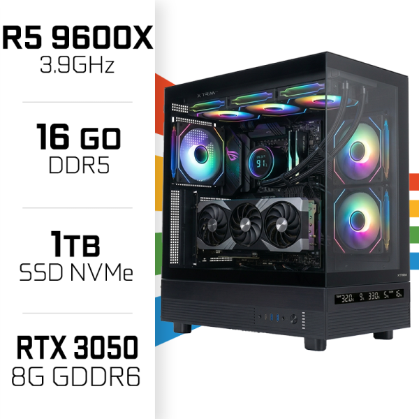 PC Gamer UltraPC Ryzen 5 9600X/16GB DDR5/1TB SSD/RTX3050 8GB AMD Ryzen 5 UltraPC, Ultra Pc Gamer Maroc