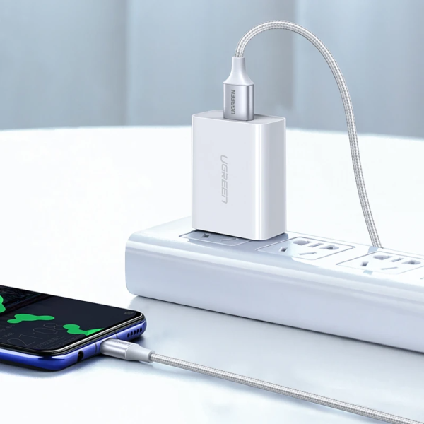 Ugreen Cable USB-A 2.0 to USB-C 1m Blanc Connectique PC UGREEN, Ultra Pc Gamer Maroc
