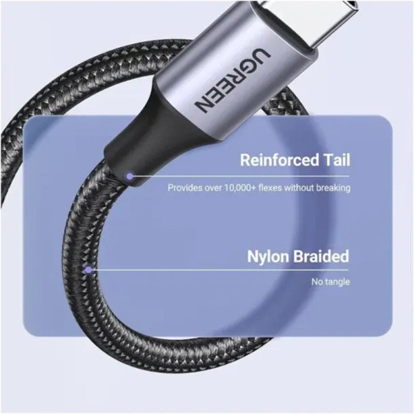 Ugreen Cable USB-A to USB-C 3A 1m Noir Connectique PC UGREEN, Ultra Pc Gamer Maroc