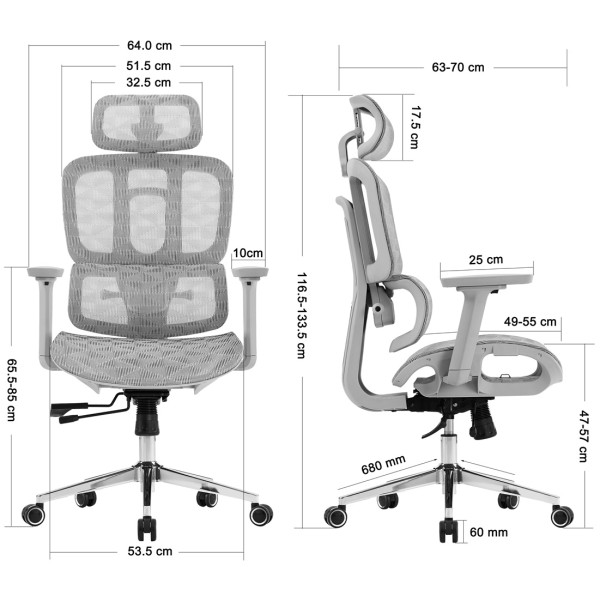 SKILLCHAIRS Ergo Venezia (Gray) Chaise ergonomique SKILLCHAIRS, Ultra Pc Gamer Maroc