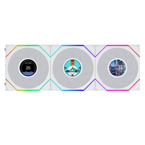 Lian Li UNI FAN TL LCD FLEX 120 White (3 Pack) Ventilateurs boîtier Lian Li, Ultra Pc Gamer Maroc