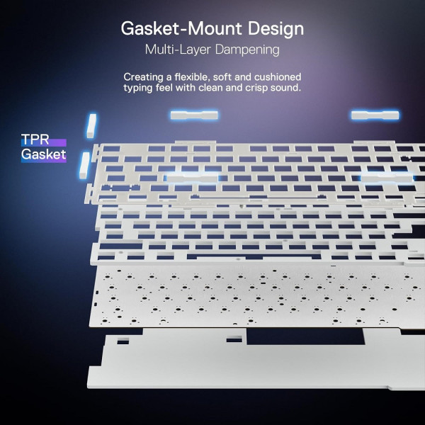 Redragon K673 PRO 75% Wireless RGB Red Switches (Gradient Gray) - Utilisé Claviers Redragon, Ultra Pc Gamer Maroc