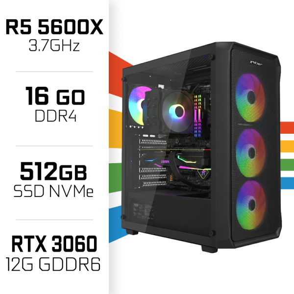PC Gamer UltraPC Ryzen 5 5600X/16Go/512Go SSD/RTX3060 12Go AMD Ryzen 5 UltraPC, Ultra Pc Gamer Maroc