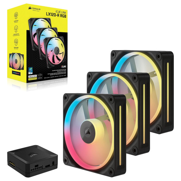 Corsair iCUE LINK LX120-R RGB (3in1) Noir Ventilateurs boîtier Corsair, Ultra Pc Gamer Maroc