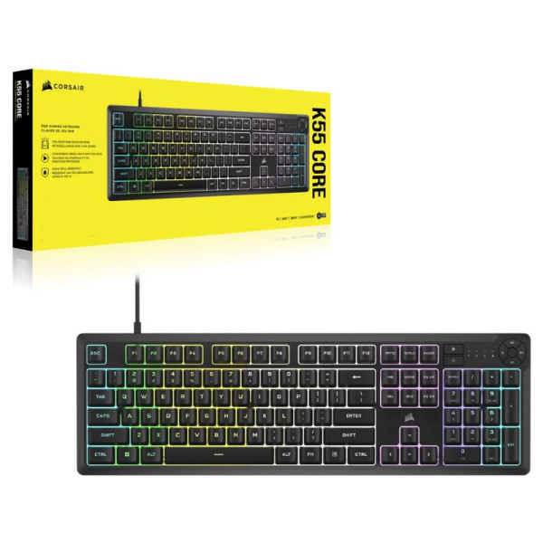 Corsair K55 CORE RGB Noir Claviers Corsair, Ultra Pc Gamer Maroc