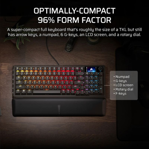 Corsair VANGUARD 96 Wireless Noir (MLX Plasma) Claviers Corsair, Ultra Pc Gamer Maroc