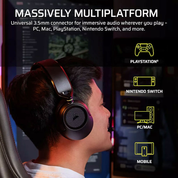 Corsair HS35 v3 (Noir) Casques Corsair, Ultra Pc Gamer Maroc
