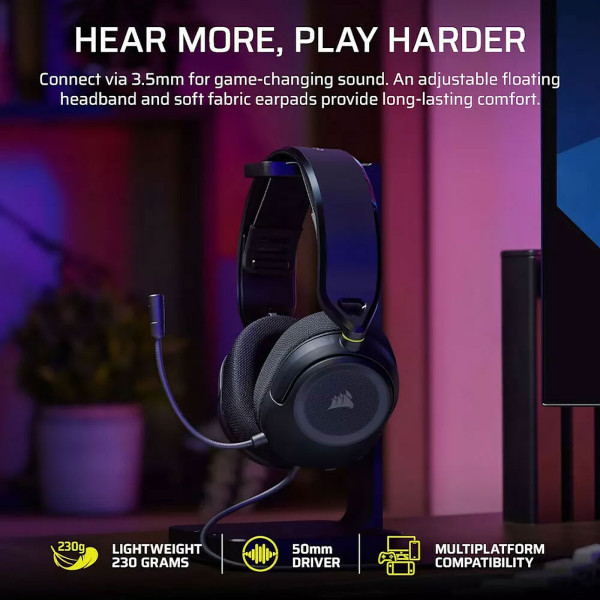 Corsair HS35 v3 (Noir) Casques Corsair, Ultra Pc Gamer Maroc