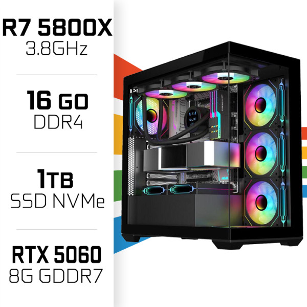 PC Gamer Ryzen 7 5800X/16GB/1TB SSD/RTX5060 AMD Ryzen 7 UltraPC, Ultra Pc Gamer Maroc