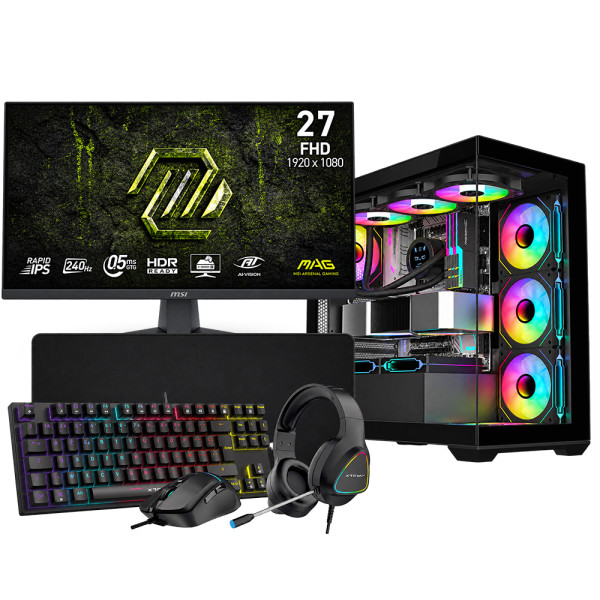 SETUP Ryzen 5 7600X RTX3050 6Go + MAG 272F X24 27" 240Hz + XGC-870 Setup Gamer , Ultra Pc Gamer Maroc