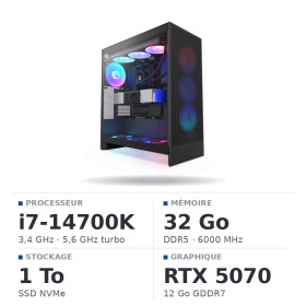 PC Gamer i7 14700K/1TB SSD/32GB DDR5/RTX5070