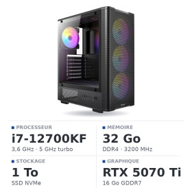 PC Gamer UltraPC Core i7 12700KF/1TB SSD/32GB/RTX5070 TI