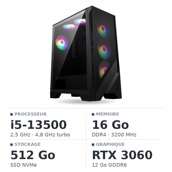 PC Gamer UltraPC i5 13500/512GB SSD/16GB/RTX3060 12GB