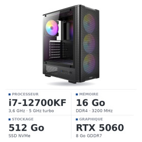 PC Gamer UltraPC Intel Core i7 12700KF/512GB SSD/16GB DDR4/RTX5060