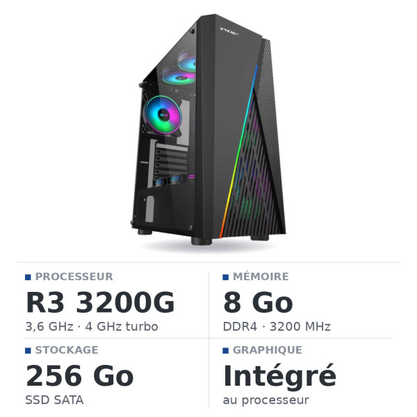 PC Gamer UltraPC Ryzen 3 3200G/256GB SSD/8GB/Radeon Vega8