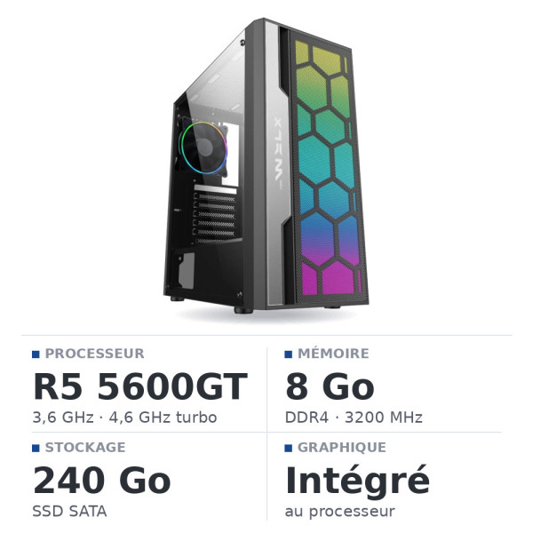 PC Gamer UltraPC Ryzen 5 5600GT/240GB SSD/8GB/Radeon Vega7