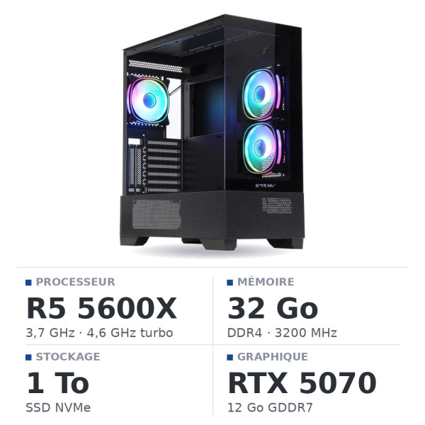 PC Gamer Ultrapc Ryzen 5 5600X/32GB/1TB SSD/RTX5070