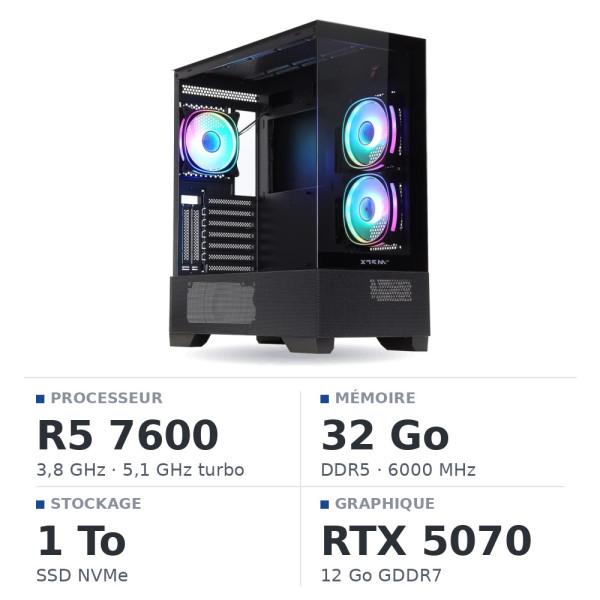 PC Gamer UltraPC Ryzen 5 7600/32GB DDR5/1TB SSD/RTX5070