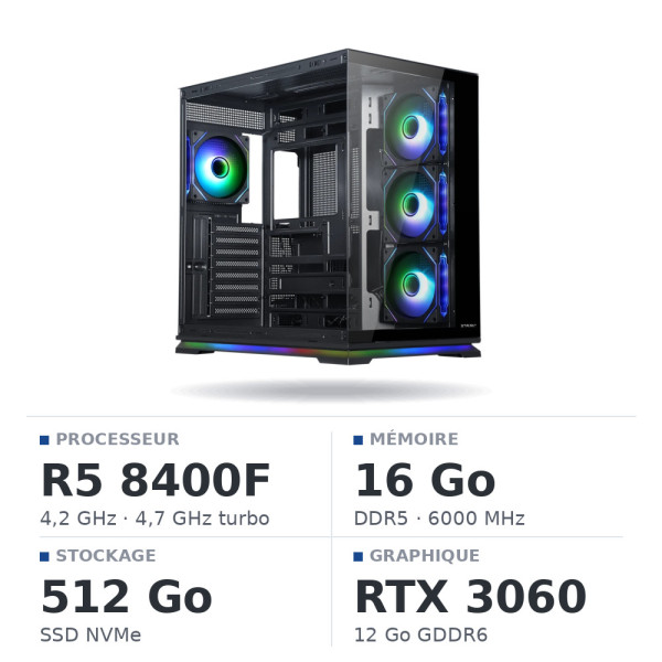 PC Gamer UltraPC Ryzen 5 8400F/512GB SSD/16GB DDR5/RTX3060 12GB