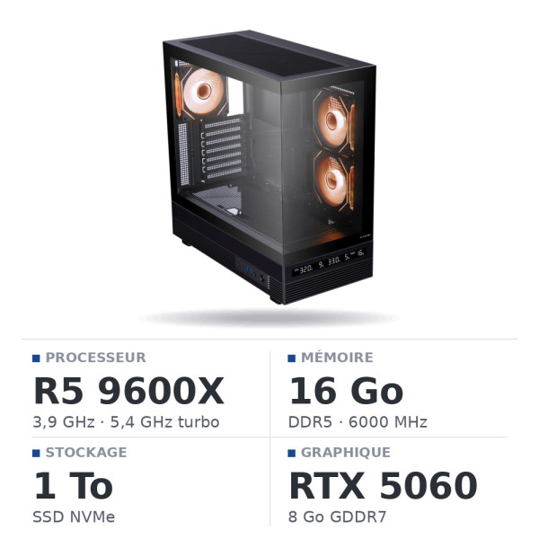 PC Gamer UltraPC Ryzen 5 9600X/16GB DDR5/1TB SSD/RTX5060