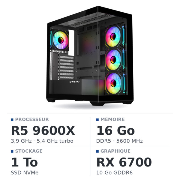 PC Gamer UltraPC Ryzen 5 9600X/16GB DDR5/1TB SSD/RX6700