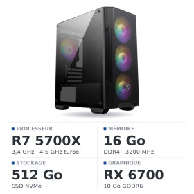 PC Gamer UltraPC Ryzen 7 5700X/16GB/512GB SSD/RX6700