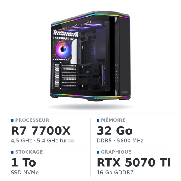 PC Gamer UltraPC Ryzen 7 7700X/1TB SSD/32GB DDR5/RTX5070Ti
