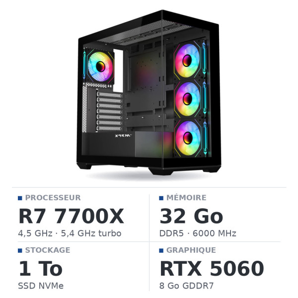 PC Gamer Ultrapc Ryzen 7 7700X/32GB DDR5/1TB SSD/RTX5060