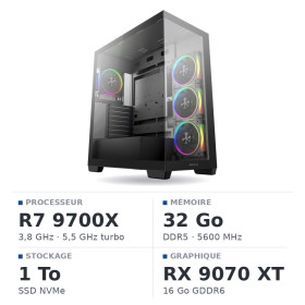 PC Gamer UltraPC Ryzen 7 9700X/32GB DDR5/1TB SSD/RX9070XT