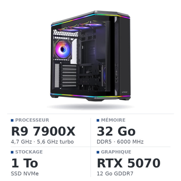 PC Gamer UltraPC Ryzen 9 7900X/1TB SSD/32GB DDR5/RTX5070