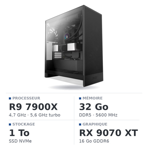PC Gamer UltraPC Ryzen 9 7900X/1TB SSD/32GB DDR5/RX9070XT