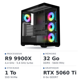 PC Gamer UltraPC Ryzen 9 9900X/1TB SSD/32GB DDR5/RTX5060TI 8G