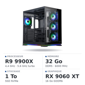PC Gamer UltraPC Ryzen 9 9900X/1TB SSD/32GB DDR5/RX9060XT 16G