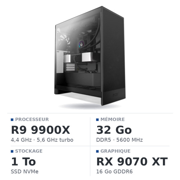 PC Gamer UltraPC Ryzen 9 9900X/1TB SSD/32GB DDR5/RX9070XT 16G