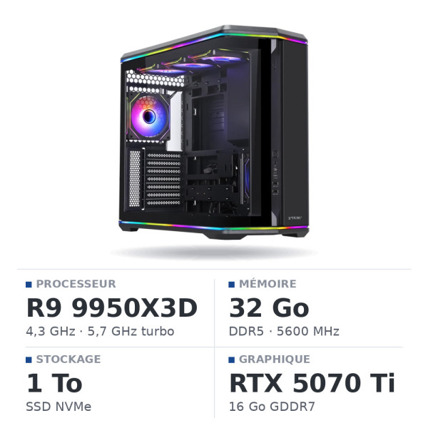 PC Gamer UltraPC Ryzen 9 9950X3D/1TB SSD/32GB DDR5/RTX5070TI