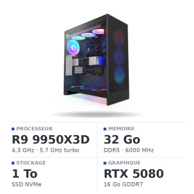 PC Gamer UltraPC Ryzen 9 9950X3D/1TB SSD/32GB DDR5/RTX5080 16GB AMD Ryzen 9 UltraPC, Ultra Pc Gamer Maroc