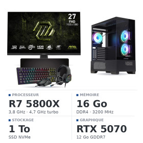 SETUP Ryzen 7 5800X RTX5070 12Go + MAG 272F X24 27" 240HZ + XGC-870