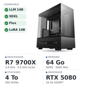 PC PRO UltraPC IA Avancé Ryzen 7 9700X/64GB/4TB SSD/RTX 5080 16GB