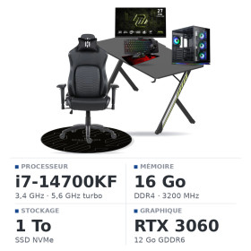 SETUP Complet Intel Core i7 14700KF/1TB SSD/16GB DDR4/RTX3060 12GB + 27" 240Hz + S101-BA-3 + Nightfall + NEXUS + Tapis