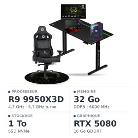 SETUP Complet Ryzen 9 9950X3D/1TB SSD/32GB DDR5/RTX5080 16GB + 27" 240Hz + S101-BA-3 + Basilisk + TITAN PRO 140 + Tapis