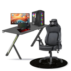 SETUP Complet Ryzen 5 5600 RTX5060 8Go + MP243 E14 24" 144Hz + S101-BA-3 + Fauteuil Nightfall + Bureau NEXUS + Tapis